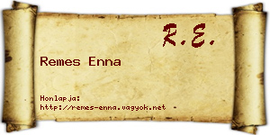 Remes Enna névjegykártya